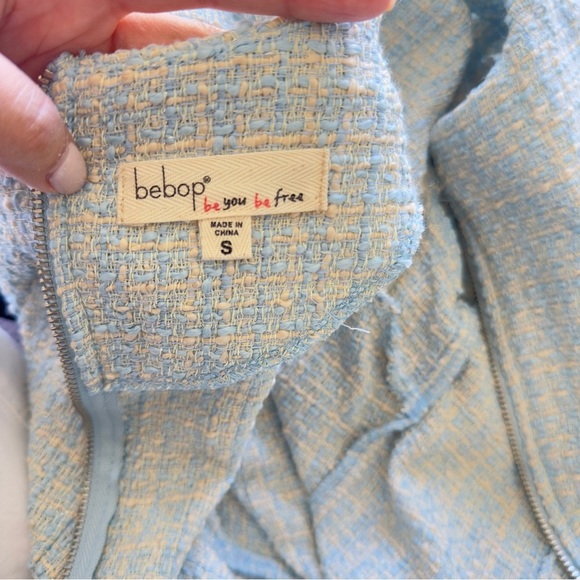 Elegant Blue Tweed Women's Dress Size Small - Picture 9 of 12